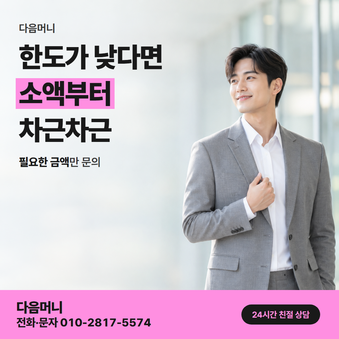 다음머니 보증금 카드 대출 한도 확인 안내